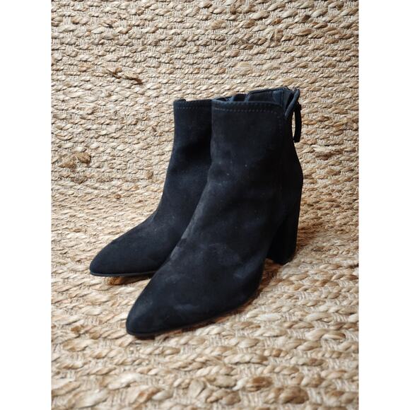 Steve Madden Black Suede Leather Ankle Booties Boots Size 9 M - Picture 4 of 11
